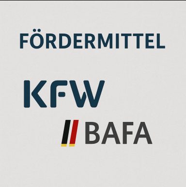Fördermittel Kfw Wohngebäude Fördermittel-Logo von KFW und BAFA auf neutralem Hintergrund.